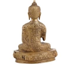 Brass Buddha Statue In Decorative Robe
