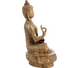 Brass Buddha Statue In Decorative Robe
