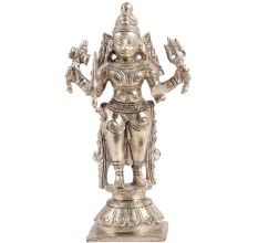 Brass Goddess Mariamman Statue Nickel Finish