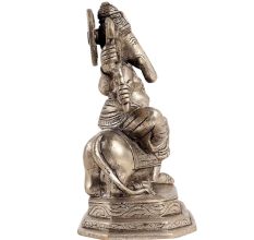 Brass Lord Ganesh Statue Sitting On Mushak Vahan