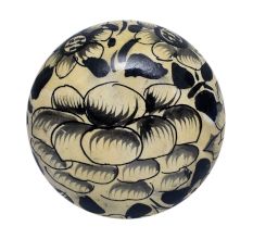 Black Floral Hand Painted Indian Kashmiri  Cabinet Knobs