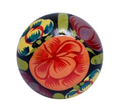 Dark Blue Floral Hand Painted Kashmiri Indian Cabinet Knobs