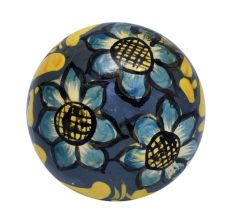 Hand Pinted Sunflower Indian Kashmiri Cabinet Knobs