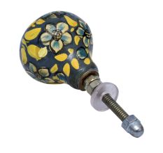 Hand Pinted Sunflower Indian Kashmiri Cabinet Knobs