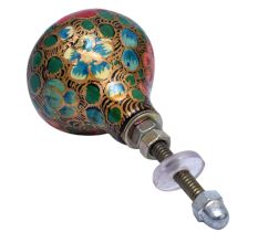 Pink Flower Hand Pinted Indian Kashmiri Cabinet Knobs