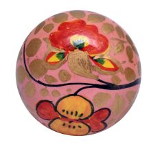 Pink Golden Floral Hand Pinted Indian Kashmiri Knobs