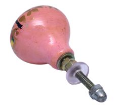 Pink Golden Floral Hand Pinted Indian Kashmiri Knobs
