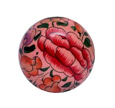 Pink Rose Hand Painted Kashmiri Indian Cabinet Knobs 
