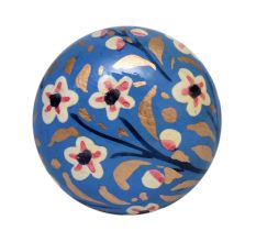 Slate Blue Floral Hand Pinded Indian Kashmiri Cabinet Knobs