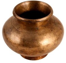 Brass Round Water Pot In Dark Finish