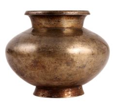 Brass Round Water Pot In Dark Finish