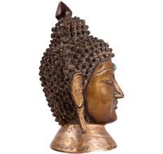 Brass Meditating Buddha Head Idol