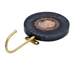 Round Resin And Wood Single Wall Hook