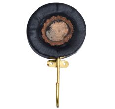 Round Resin And Wood Single Wall Hook