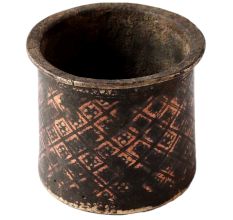 Brass Round Holy Water Panchpatra Cup With Geometric Pattern