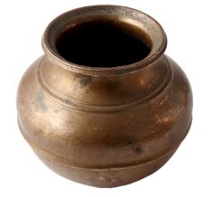 Brass Round Pot In Dark Finish