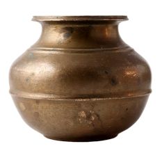 Brass Round Pot In Dark Finish