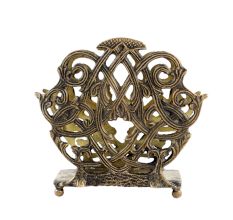 French Brass Art Nouveau Letter Rack And Stationery Holder