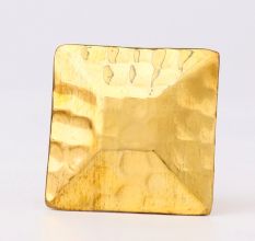Square Brass Hammered Cabinet Knobs