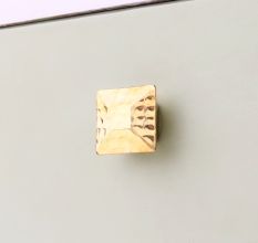 Square Brass Hammered Cabinet Knobs