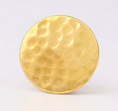Round Brass Hammered Cabinet Knobs