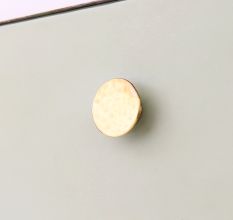 Round Brass Hammered Cabinet Knobs