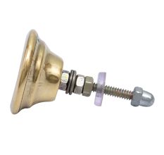 White Shell Brass Dresser Knob
