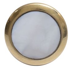 White Shell Brass Dresser Knob