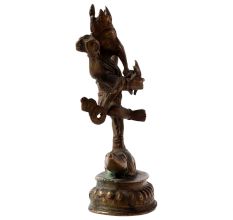 Brass Statue Of Lord Ganesha Standing On A Mooshak