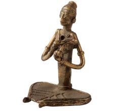 Tribal Brass Tanpura Musician Statue