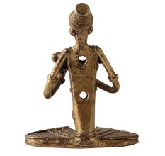 Tribal Brass Tanpura Musician Statue
