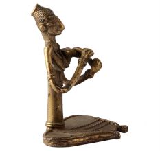 Tribal Brass Tanpura Musician Statue