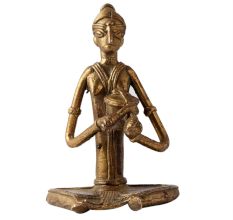 Brass Dhokra Musician Figurine