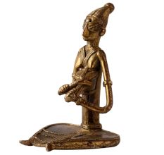 Brass Dhokra Musician Figurine