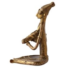 Brass Dhokra Musician Figurine