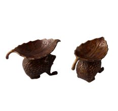 Brass Rat And Leaf Oil Lamp Or Diya