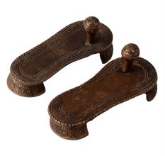 Elaborate BrassÂ PadukaÂ With High Platform
