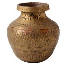 Brass Geometric Patterned Water Pot