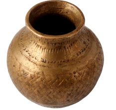 Old Brass Faded Pattern Water Pot