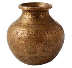 Old Brass Faded Pattern Water Pot