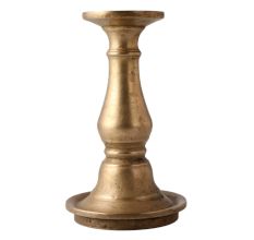 Golden Brass Pillar Candle Holder