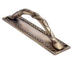 Brass Dhokra Climber Plant With Leaf Door Handle