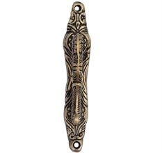Ornate Brass Pull Door Knocker With Back plate