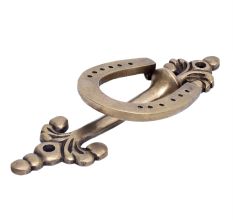 Brass Horse Shoe Door knocker On Long Base Plate