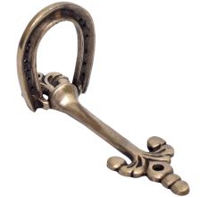 Brass Horse Shoe Door knocker On Long Base Plate
