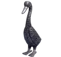 Brass Standing Duck Figurine With Intricate Design