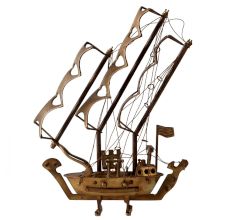 Hand Crafted Old Model Brass Sea Ship