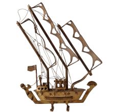Hand Crafted Old Model Brass Sea Ship