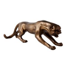 Handcrafted Resin Panther Figurine in Antique Finish