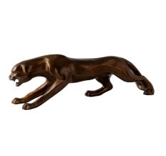 Handcrafted Resin Panther Figurine in Antique Finish